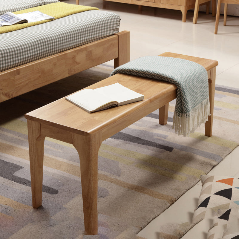 Contemporary Rubber Wood Seating Bench Rectangle Bedroom Bench with Straight Legs Clearhalo 'Benches' 'Chairs & Seating' 'furn' 'furn_benches' 'Furniture' 'Living Room Furniture' 6176958
