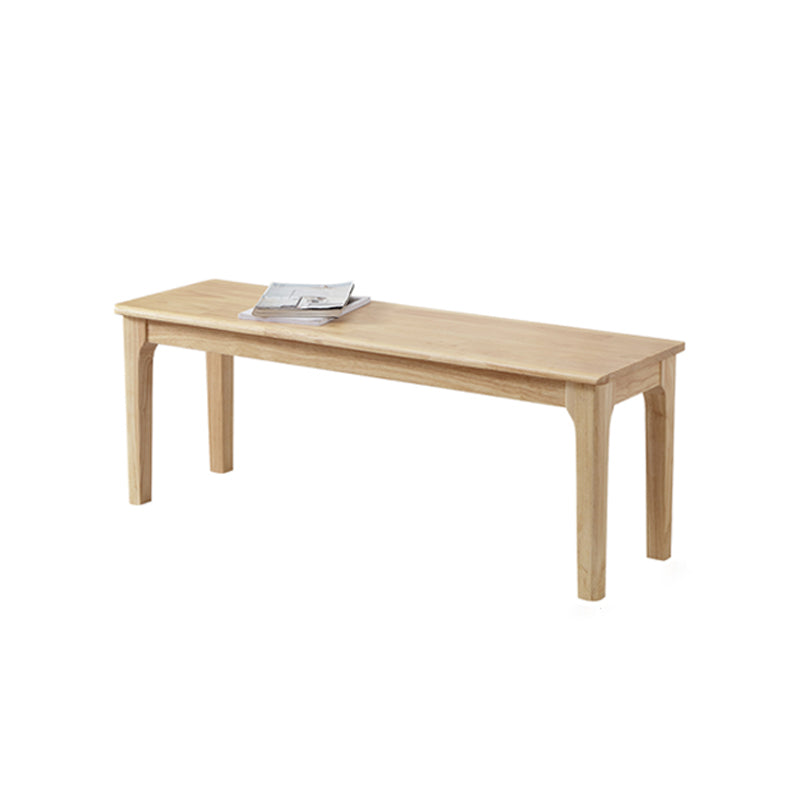 Contemporary Rubber Wood Seating Bench Rectangle Bedroom Bench with Straight Legs 47"L x 14"W x 18"H Natural Clearhalo 'Benches' 'Chairs & Seating' 'furn' 'furn_benches' 'Furniture' 'Living Room Furniture' 6176959