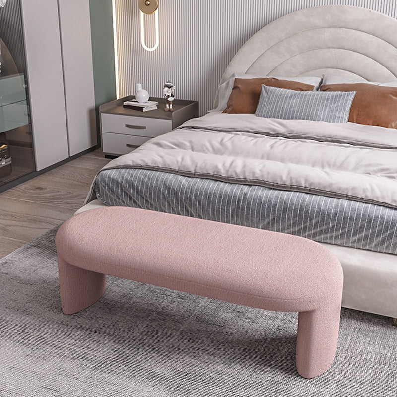 Contemporary Upholstered Bench Bedroom Seating Bench with Legs 47.2"L x 15.7"W x 16.9"H Pink Clearhalo 'Benches' 'Chairs & Seating' 'furn' 'furn_benches' 'Furniture' 'Living Room Furniture' 6176983