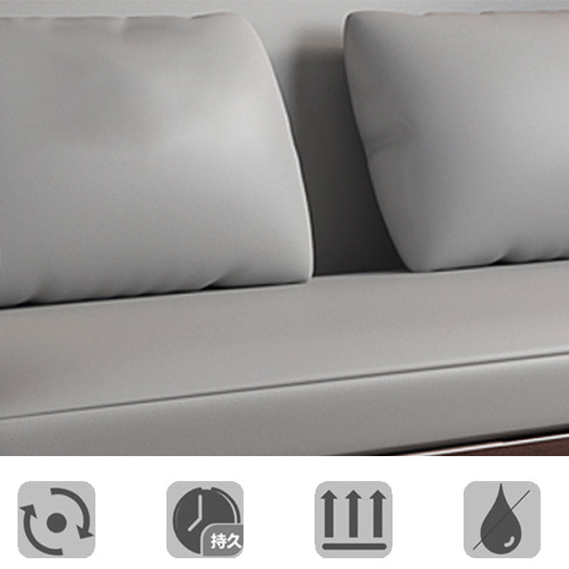 Faux leather Sofa Bed 31.49" Wide Solid Wood Contemporary Sleeper Sofa Clearhalo 'furn' 'furn_futons' 'Furniture' 'Futons & Daybeds' 'Futons' 'Living Room Furniture' 6177625