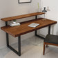 Home Computer Desk Brown Metal Sled Bein Beinstudienschreibtisch für Büro