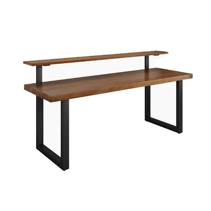 Home Computer Desk Brown Metal Sled Bein Beinstudienschreibtisch für Büro