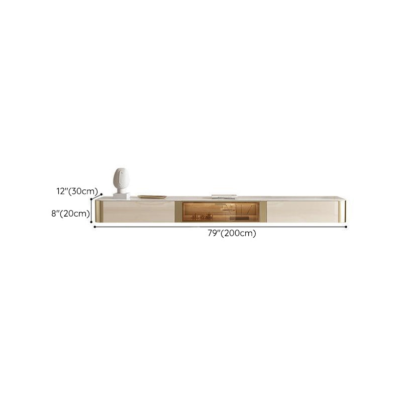 Glam Stone TV Console Floating TV Media Stand for Living Room Clearhalo 'furn' 'furn_tv_stands_entertainment_centers' 'Furniture' 'Living Room Furniture' 'TV Stands & Entertainment Centers' 'TV Stands & Media Storage Furniture' 'tv_stands_entertainment_centers' 6182384