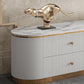 Glam Marble TV Stand Console Enclosed Storage TV Media Stand with Doors for Living Room Clearhalo 'furn' 'furn_tv_stands_entertainment_centers' 'Furniture' 'Living Room Furniture' 'TV Stands & Entertainment Centers' 'TV Stands & Media Storage Furniture' 'tv_stands_entertainment_centers' 6182456