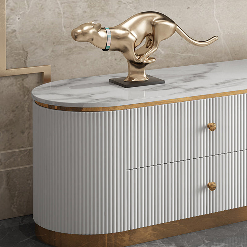 Glam Marble TV Stand Console Enclosed Storage TV Media Stand with Doors for Living Room Clearhalo 'furn' 'furn_tv_stands_entertainment_centers' 'Furniture' 'Living Room Furniture' 'TV Stands & Entertainment Centers' 'TV Stands & Media Storage Furniture' 'tv_stands_entertainment_centers' 6182456