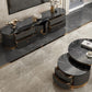 Glam Marble TV Stand Console Enclosed Storage TV Media Stand with Doors for Living Room Clearhalo 'furn' 'furn_tv_stands_entertainment_centers' 'Furniture' 'Living Room Furniture' 'TV Stands & Entertainment Centers' 'TV Stands & Media Storage Furniture' 'tv_stands_entertainment_centers' 6182462