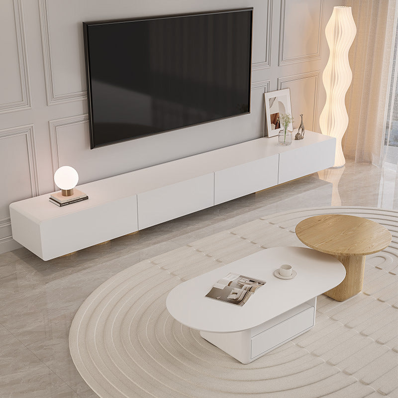 Consola de TV moderna de almacenamiento cerrado de almacenamiento de medios de televisión con cajones