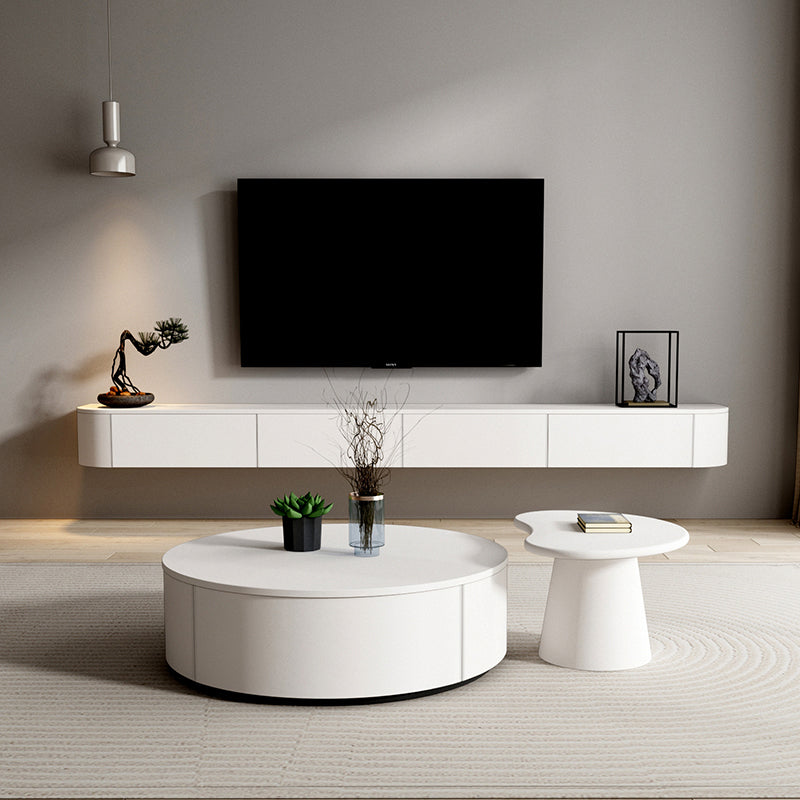 Modern White TV Media Stand Floating TV Stand Console with Drawers for Living Room Clearhalo 'furn' 'furn_tv_stands_entertainment_centers' 'Furniture' 'Living Room Furniture' 'TV Stands & Entertainment Centers' 'TV Stands & Media Storage Furniture' 'tv_stands_entertainment_centers' 6182524