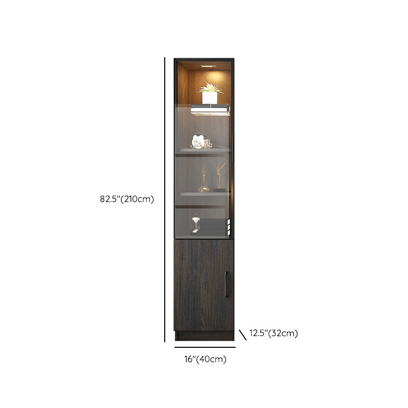 Scandinavische faux houten opbergkast glazen deuren displaykast voor woonkamer