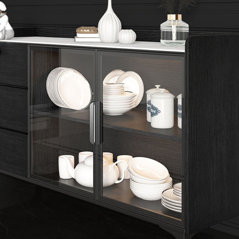 Armoire d'affichage en faux bois moderne 3 tiroirs standard standard pour salle à manger