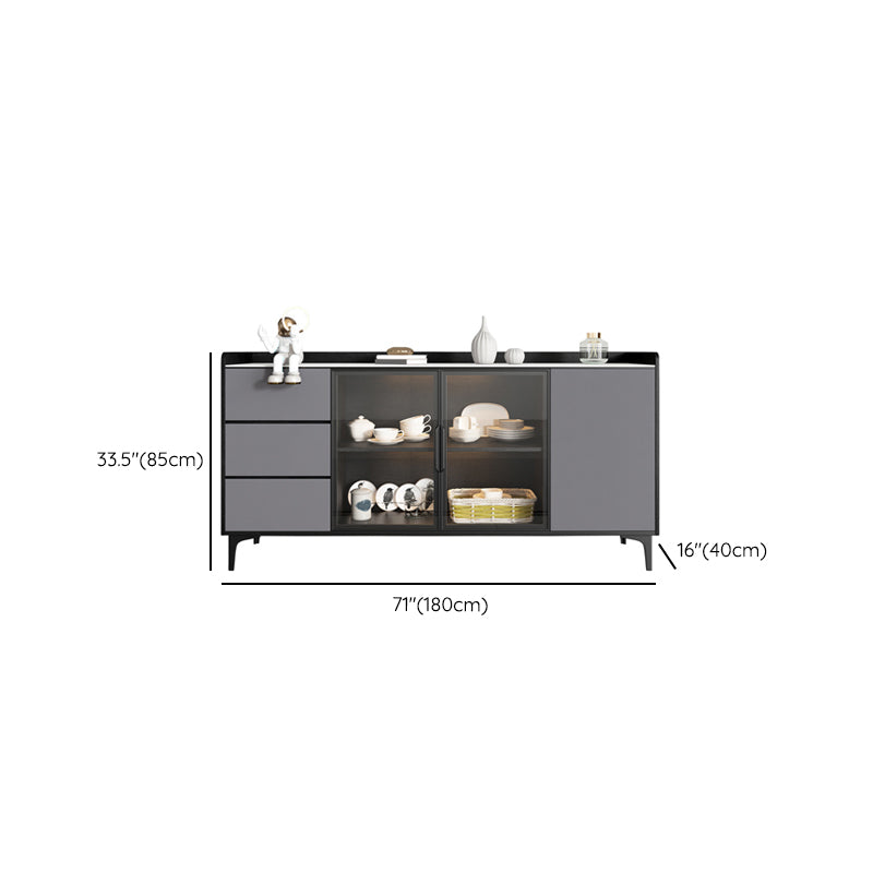 Armoire d'affichage en faux bois moderne 3 tiroirs standard standard pour salle à manger