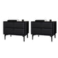Solid Wood Bed Nightstand Contemporary Night Table with 2 Drawers Black 2 Piece Set Clearhalo 'Bedroom Furniture' 'furn' 'furn_night_stand' 'Furniture' 'night_stand' 'Nightstands' 6182622