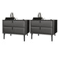Solid Wood Bed Nightstand Contemporary Night Table with 2 Drawers Dark Gray 2 Piece Set Clearhalo 'Bedroom Furniture' 'furn' 'furn_night_stand' 'Furniture' 'night_stand' 'Nightstands' 6182623