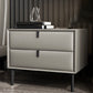 Solid Wood Bed Nightstand Contemporary Night Table with 2 Drawers Khaki 1 Piece Clearhalo 'Bedroom Furniture' 'furn' 'furn_night_stand' 'Furniture' 'night_stand' 'Nightstands' 6182624