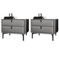 Solid Wood Bed Nightstand Contemporary Night Table with 2 Drawers Light Gray 2 Piece Set Clearhalo 'Bedroom Furniture' 'furn' 'furn_night_stand' 'Furniture' 'night_stand' 'Nightstands' 6182625