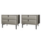Solid Wood Bed Nightstand Contemporary Night Table with 2 Drawers Khaki 2 Piece Set Clearhalo 'Bedroom Furniture' 'furn' 'furn_night_stand' 'Furniture' 'night_stand' 'Nightstands' 6182627
