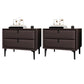 Solid Wood Bed Nightstand Contemporary Night Table with 2 Drawers Coffee 2 Piece Set Clearhalo 'Bedroom Furniture' 'furn' 'furn_night_stand' 'Furniture' 'night_stand' 'Nightstands' 6182630