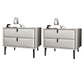 Solid Wood Bed Nightstand Contemporary Night Table with 2 Drawers Off-White 2 Piece Set Clearhalo 'Bedroom Furniture' 'furn' 'furn_night_stand' 'Furniture' 'night_stand' 'Nightstands' 6182633