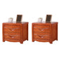Solid Wood Nightstand Modern 2-drawer Bedside Cabinet for Living Room Red Brown 2 Piece Set Clearhalo 'Bedroom Furniture' 'furn' 'furn_night_stand' 'Furniture' 'night_stand' 'Nightstands' 6182698