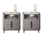 2-drawer Nightstand 21.65" Tall Charging Station Bedside Cabinet 20"L x 18"W x 22"H Light Gray 2 Piece Set Clearhalo 'Bedroom Furniture' 'furn' 'furn_night_stand' 'Furniture' 'night_stand' 'Nightstands' 6182724