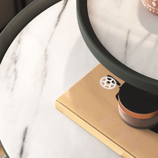 22.83 "Mesa nocturna de piedra de gabinete de cabecera de 1 estante de altura con 1 cajón