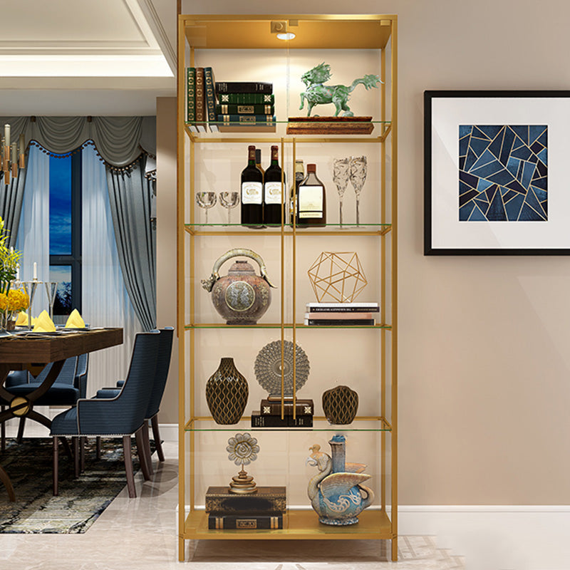 Glass Door Curio Display Glam Style Display Stand with Shelves Clearhalo 'Display & China Cabinets' 'display_china_cabinets' 'furn' 'furn_display_china_cabinets' 'Furniture' 'Kitchen & Dining Furniture' 6182821