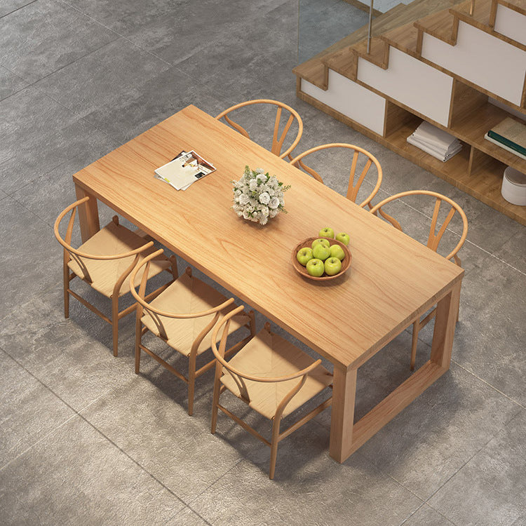 Modern 1/3/5 Pieces Dining Set Rectangle Pine Wood Dining Table for Dining Room Clearhalo 'Dining Room Sets' 'Dining Tables & Seating' 'dining_room_set' 'furn' 'furn_dining_room_set' 'Furniture' 'Kitchen & Dining Furniture' 6182843
