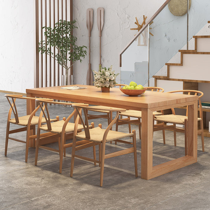 Modern 1/3/5 Pieces Dining Set Rectangle Pine Wood Dining Table for Dining Room Clearhalo 'Dining Room Sets' 'Dining Tables & Seating' 'dining_room_set' 'furn' 'furn_dining_room_set' 'Furniture' 'Kitchen & Dining Furniture' 6182849