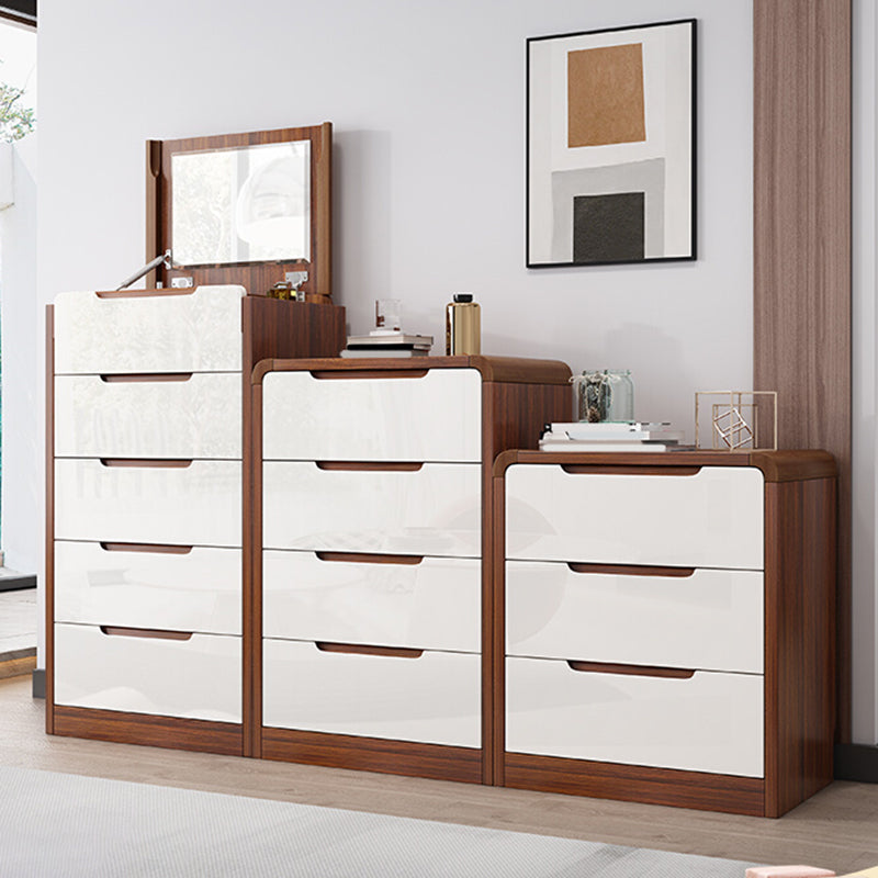 Cómoda de almacenamiento de madera contemporánea Cómoda de dormitorio vertical con cajones