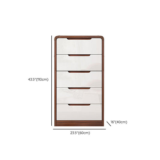 Contemporary Wooden Storage Chest Vertical Bedroom Chest with Drawers