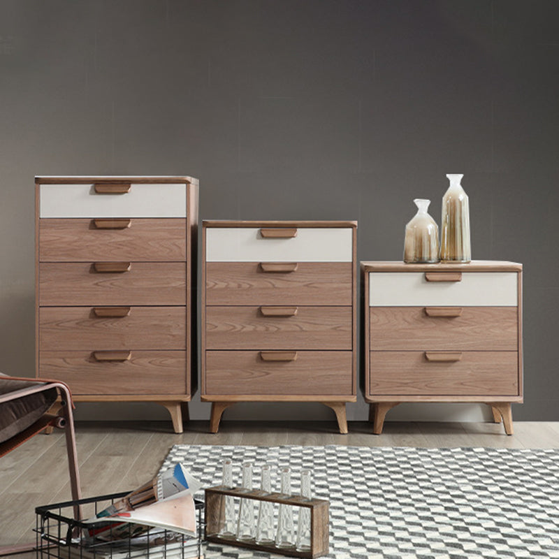 Cassapanca moderna in legno massello per camera da letto con cassetti