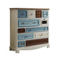 Nautical Bedroom Chest Solid Wood 16"Wide Storage Chest with Drawers White-Blue Clearhalo 'Bedroom Furniture' 'Dressers & Chests' 'dressers_chests' 'furn' 'furn_dressers_chests' 'Furniture' 6182934