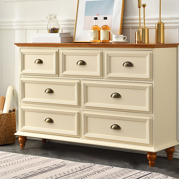 Contemporary 13.7" Wide Storage Chest 6 Soft-Close Drawers Chest 47"L x 14"W x 31"H Light Yellow Clearhalo 'Bedroom Furniture' 'Dressers & Chests' 'dressers_chests' 'furn' 'furn_dressers_chests' 'Furniture' 6182977