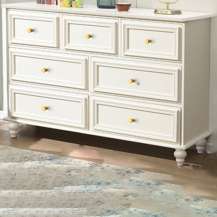 Contemporary 13.7" Wide Storage Chest 6 Soft-Close Drawers Chest 47"L x 14"W x 31"H White Clearhalo 'Bedroom Furniture' 'Dressers & Chests' 'dressers_chests' 'furn' 'furn_dressers_chests' 'Furniture' 6182989
