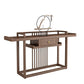 Mesa de consola de 30.71 pulgadas de altura Mesa de acento de madera maciza con estante
