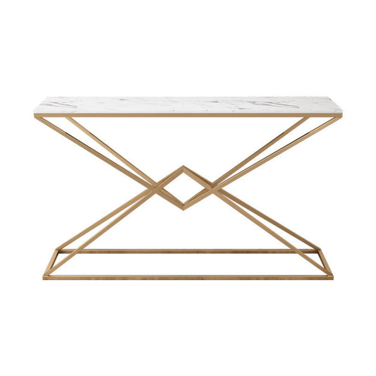 11.8" W Modern Console Accent Table Antique Finish Sofa Console Table in Marble Clearhalo 'Console Tables' 'console_tables' 'Entry & Mudroom Furniture' 'furn' 'furn_console_tables' 'Furniture' 6183179