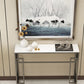 Modern Sofa Console Table Antique Finish Console Accent Table in Marble Clearhalo 'Console Tables' 'console_tables' 'Entry & Mudroom Furniture' 'furn' 'furn_console_tables' 'Furniture' 6183268