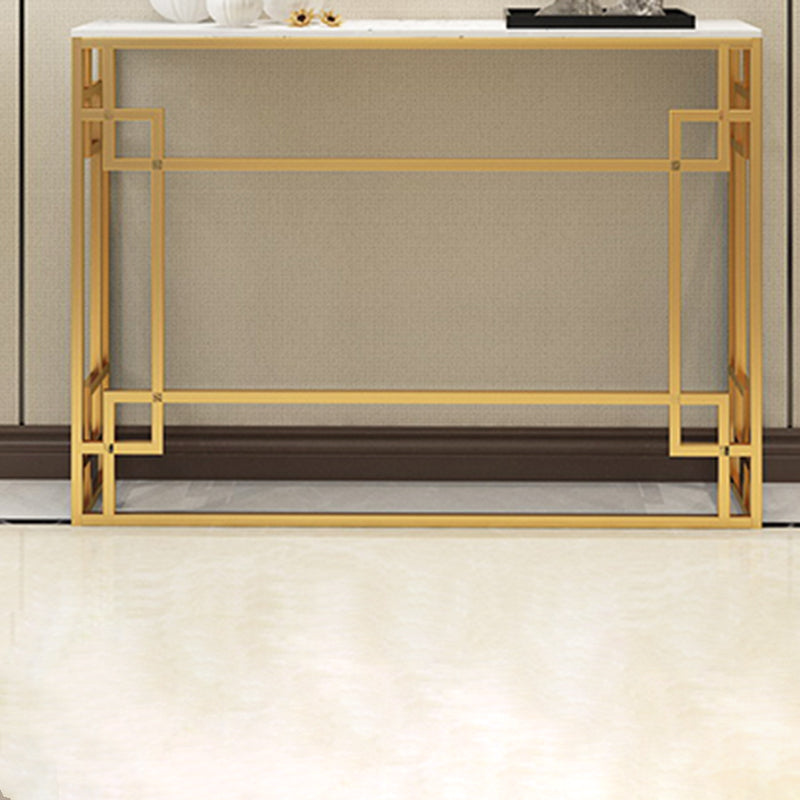 Modern Sofa Console Table Antique Finish Console Accent Table in Marble Clearhalo 'Console Tables' 'console_tables' 'Entry & Mudroom Furniture' 'furn' 'furn_console_tables' 'Furniture' 6183274