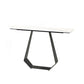 31.5" H Contemporary Console Accent Table Antique Finish Sofa Console Table in Marble Black White Clearhalo 'Console Tables' 'console_tables' 'Entry & Mudroom Furniture' 'furn' 'furn_console_tables' 'Furniture' 6183300