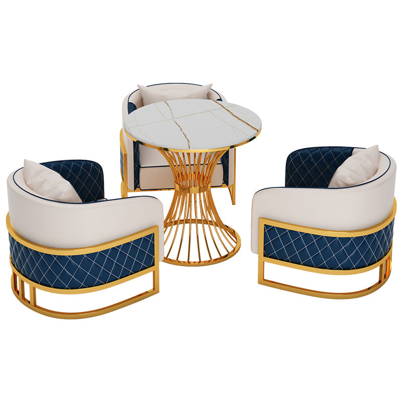 Set da pranzo Glam in pietra sinterizzata Set tavolo da pranzo rotondo 1/2/3/4/5 pezzi per uso domestico