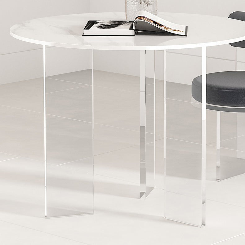 Pièces modernes 1/2/3/5 Pièces à manger Table à manger en pierre ronde pour café