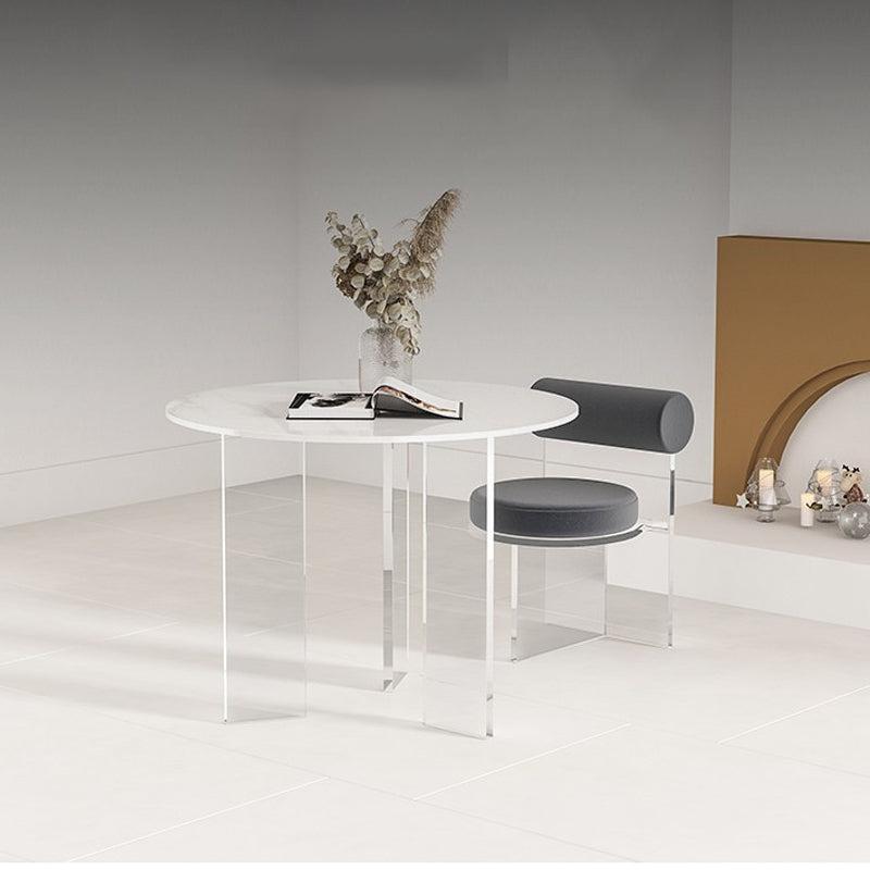 Pièces modernes 1/2/3/5 Pièces à manger Table à manger en pierre ronde pour café