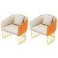 Glam Style Sintered Stone Dining Set 1/2/3/4/5 Pieces Dining Table Set for Home Use 2 Orange Chairs Clearhalo 'Dining Room Sets' 'Dining Tables & Seating' 'dining_room_set' 'furn' 'furn_dining_room_set' 'Furniture' 'Kitchen & Dining Furniture' 6183435