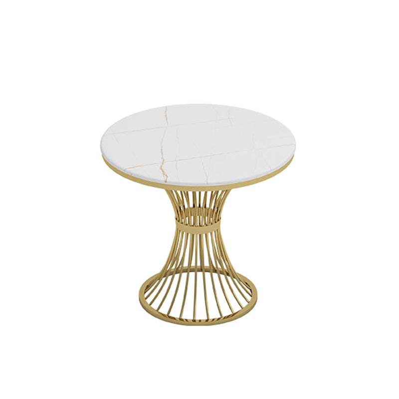 Glam Style Sintered Stone Dining Set 1/2/3/4/5 Pieces Dining Table Set for Home Use White 24"L x 24"W Clearhalo 'Dining Room Sets' 'Dining Tables & Seating' 'dining_room_set' 'furn' 'furn_dining_room_set' 'Furniture' 'Kitchen & Dining Furniture' 6183440
