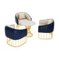 Glam Style Sintered Stone Dining Set 1/2/3/4/5 Pieces Dining Table Set for Home Use 4 Pieces: Table, 3 Blue Chairs Clearhalo 'Dining Room Sets' 'Dining Tables & Seating' 'dining_room_set' 'furn' 'furn_dining_room_set' 'Furniture' 'Kitchen & Dining Furniture' 6183446
