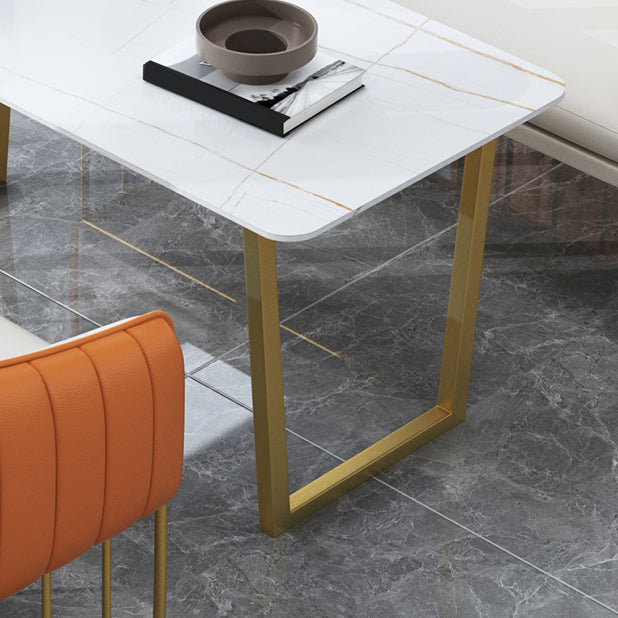 Glam Style Sintered Stone Dining Set 1/2/3/4/5 Pieces Dining Table Set for Home Use Clearhalo 'Dining Room Sets' 'Dining Tables & Seating' 'dining_room_set' 'furn' 'furn_dining_room_set' 'Furniture' 'Kitchen & Dining Furniture' 6183447
