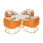 Glam Style Sintered Stone Dining Set 1/2/3/4/5 Pieces Dining Table Set for Home Use 5 Pieces: Table, 4 Orange Chairs Clearhalo 'Dining Room Sets' 'Dining Tables & Seating' 'dining_room_set' 'furn' 'furn_dining_room_set' 'Furniture' 'Kitchen & Dining Furniture' 6183448