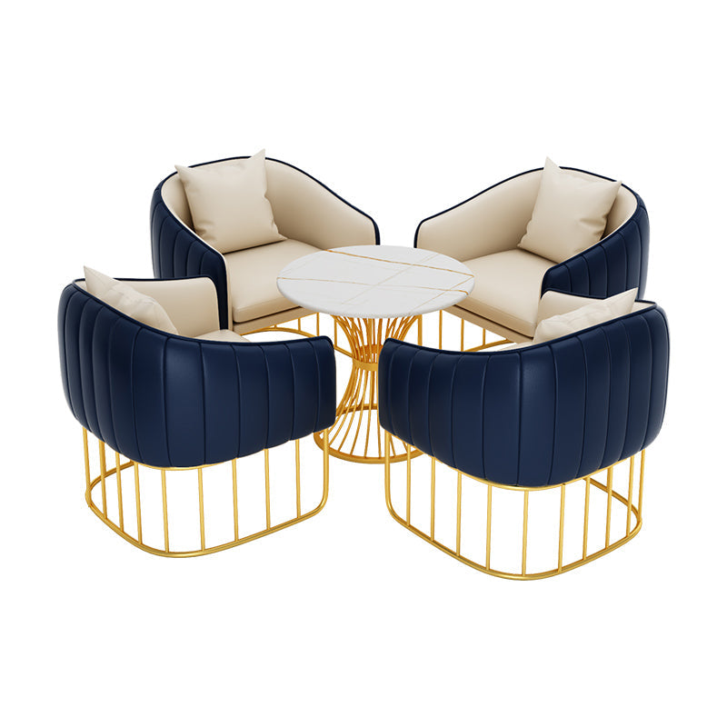 Glam Style Sintered Stone Dining Set 1/2/3/4/5 Pieces Dining Table Set for Home Use Clearhalo 'Dining Room Sets' 'Dining Tables & Seating' 'dining_room_set' 'furn' 'furn_dining_room_set' 'Furniture' 'Kitchen & Dining Furniture' 6183449