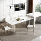 Contemporary Style Rectangle Table Set 1/4/5/6/8 Pieces Dining Set for Home Use