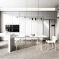Contemporary Style Rectangle Table Set 1/4/5/6/8 Pieces Dining Set for Home Use